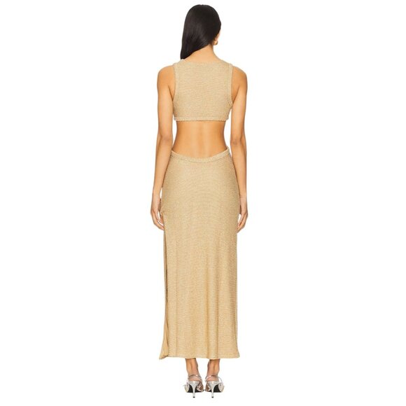 DEVON WINDSOR Maxine Dress in Marigold X-Small New Womens Knit Cut out Maxi Gown - Picture 3 of 16